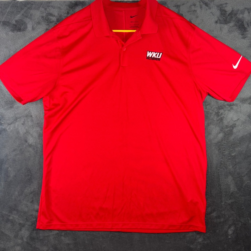 Mens Large Nike WKU Hilltoppers Polo Western Kentucky Dri-FIT Short Sleeve Shirt